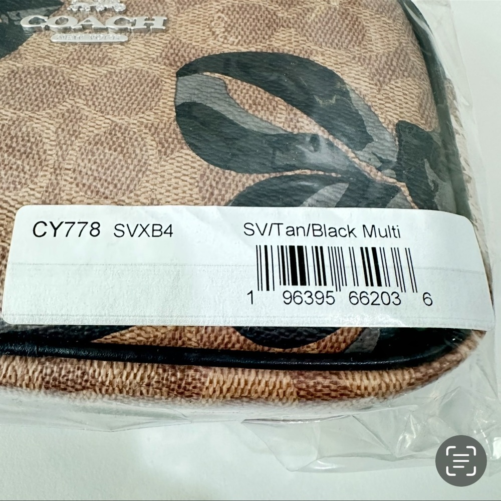 Coach Mini Jamie Camera Bag In Signature Canvas With Bow Print CY778 Black Tan - Picture 7 of 9